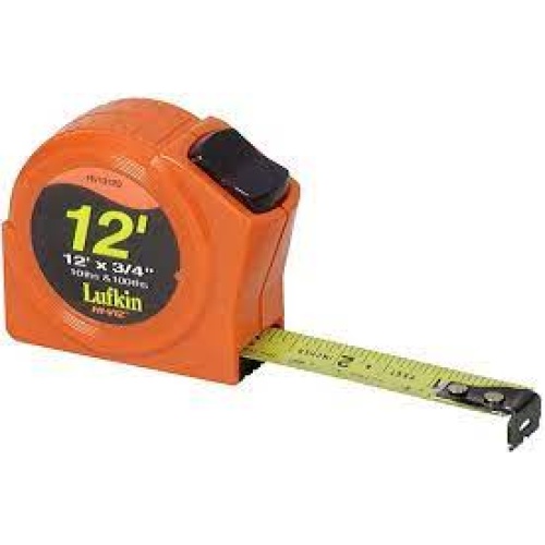 Lufkin 1/16 Inch Graduation, 6 Ft Measurement, Steel Diameter Tape Measure  1/4 Inch Wide